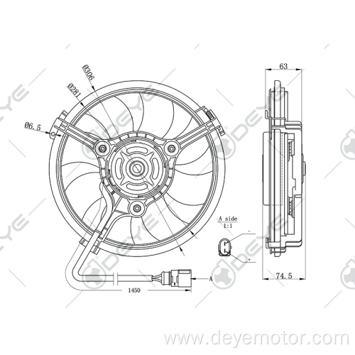 Radiator cooling fan for A4/A84/A6 VW PASSAT